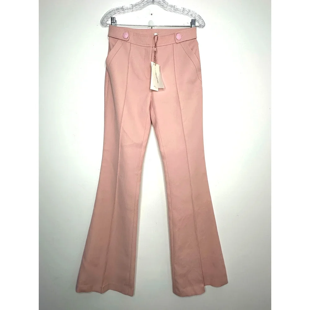 LoveShackFancy Women's Costella Pants Size 0, Color Pale Rose NWT $495 flawed - Picture 5 of 13